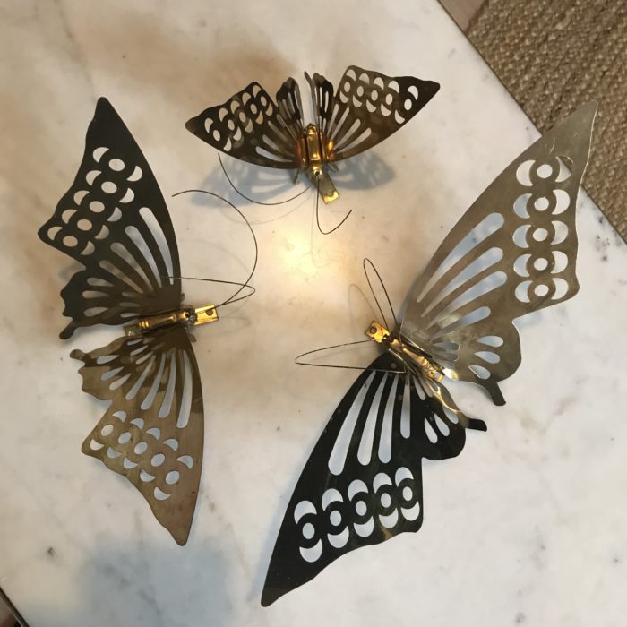 papillon doré brocante vintage