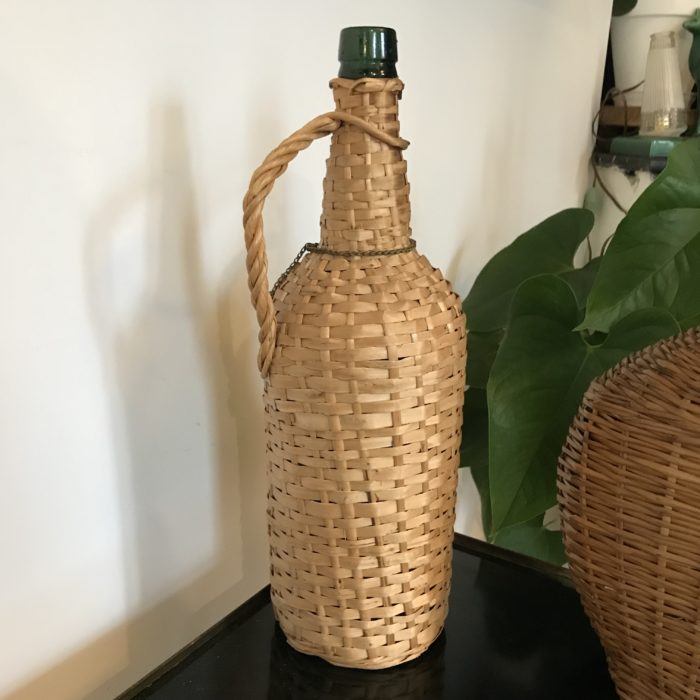 bouteille osier ronde ovale brocante vintage