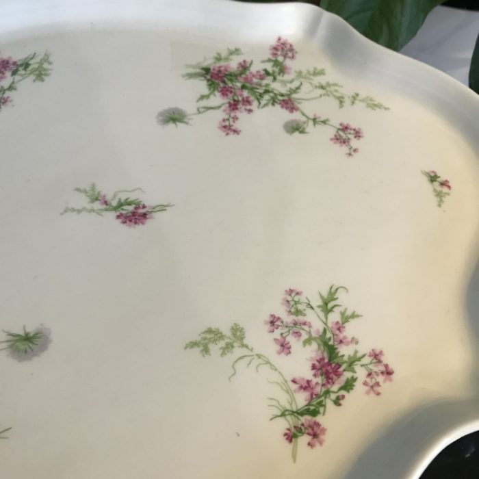 plat tarte porcelaine fleurs brocante clemence pau vintage décoration