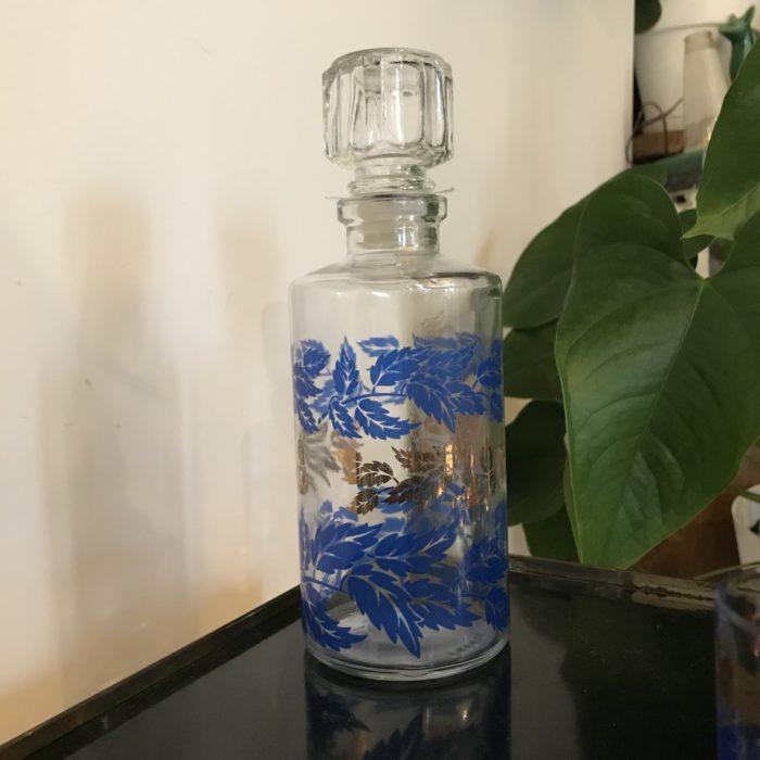service liqueur bleu doré brocante clemence pau vintage décoration