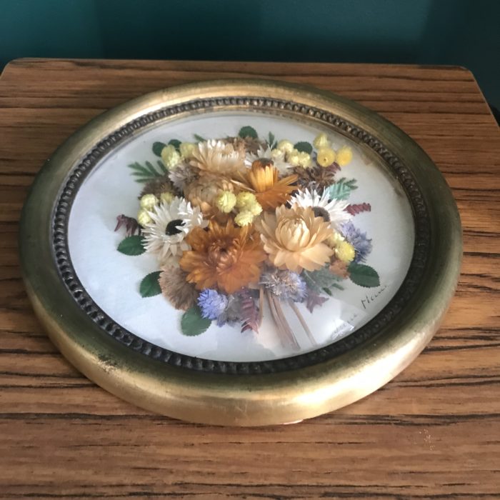 cadre fleurs brocante clemence pau vintage décoration