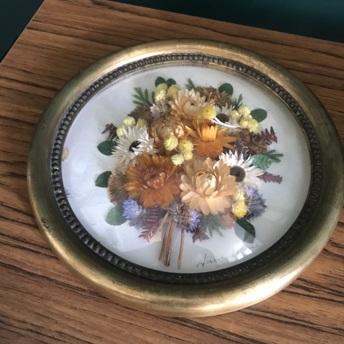 cadre fleurs brocante clemence pau vintage décoration