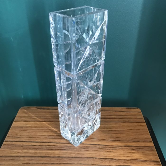 vase rectangle cristal brocante clemence pau vintage décoration