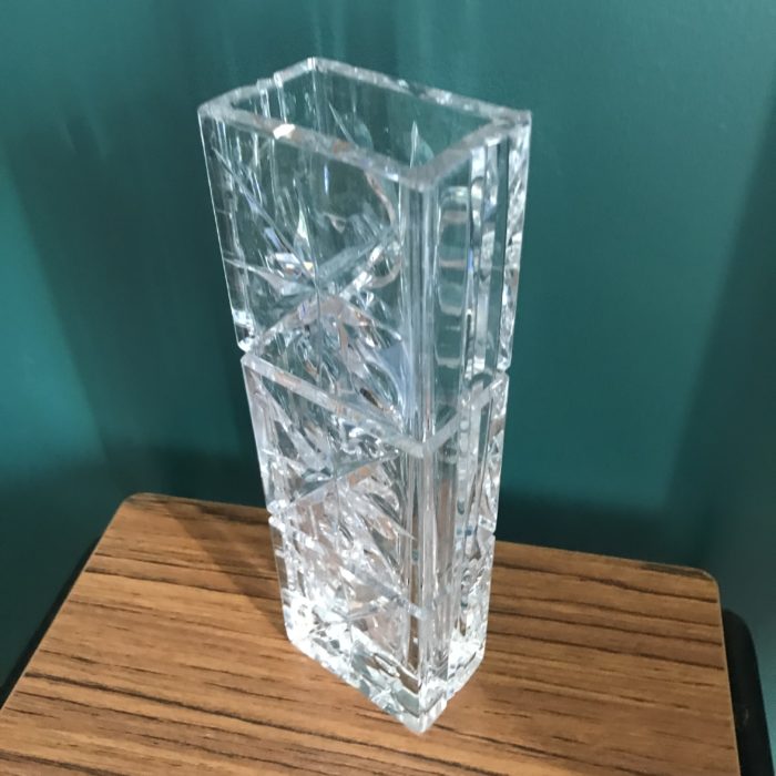 vase rectangle cristal brocante clemence pau vintage décoration