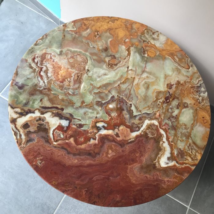 table onyx marbre laiton bronze doré brocante clemence vintage pau