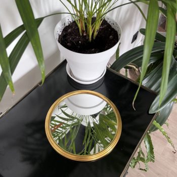 dessous de plat miroir rond brocante clemence pau vintage