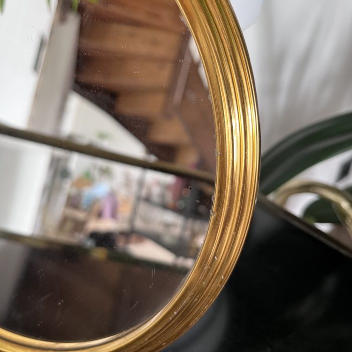 dessous de plat miroir rond brocante clemence pau vintage