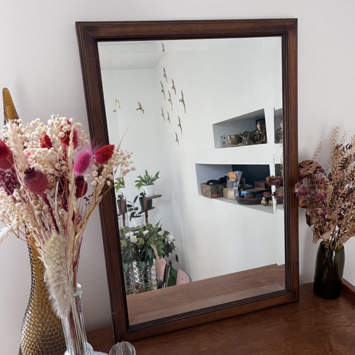 Miroir bois brocante clemence vintage decoration pau