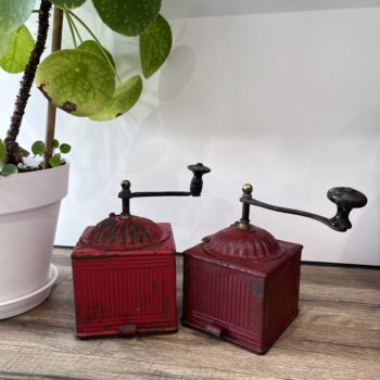moulin cafe poivre metal rouge decoration vintage brocante ligne clemence