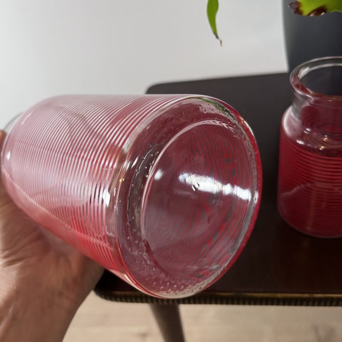 duo pot rouge rayures decoration vintage brocante ligne clemence