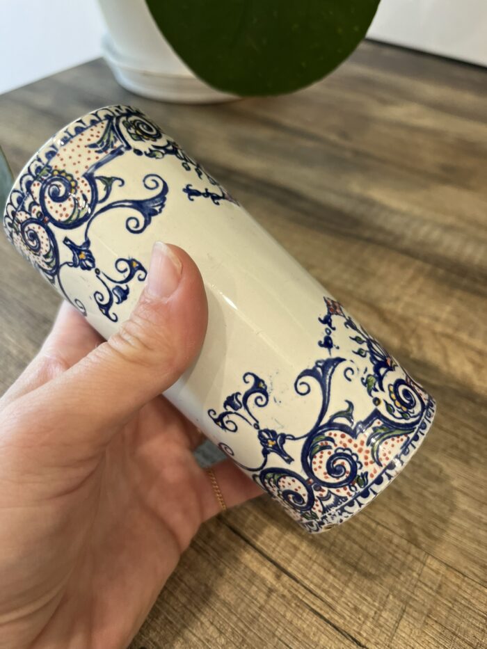 Petit vase Gien bleu et blanc – Image 4