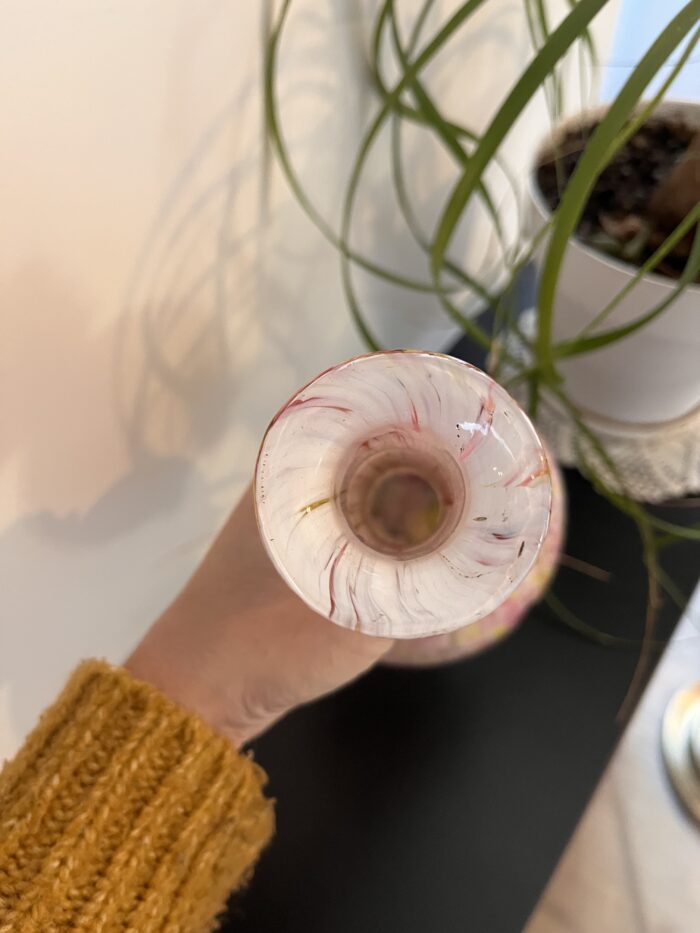 Vase en verre soufflé – Rose et jaune 🌸 – Image 3