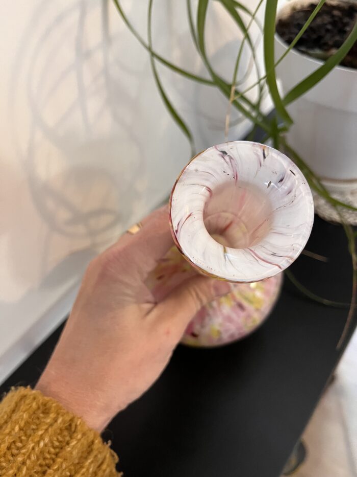 Vase en verre soufflé – Rose et jaune 🌸 – Image 8