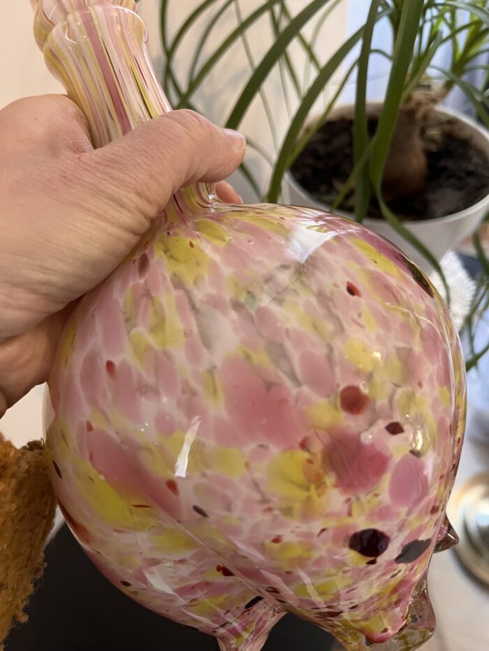 Vase en verre soufflé – Rose et jaune 🌸 – Image 4