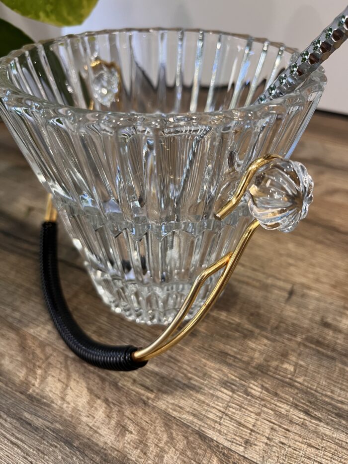 Seau à glaçons en verre vintage avec pince 🧊 – Image 9