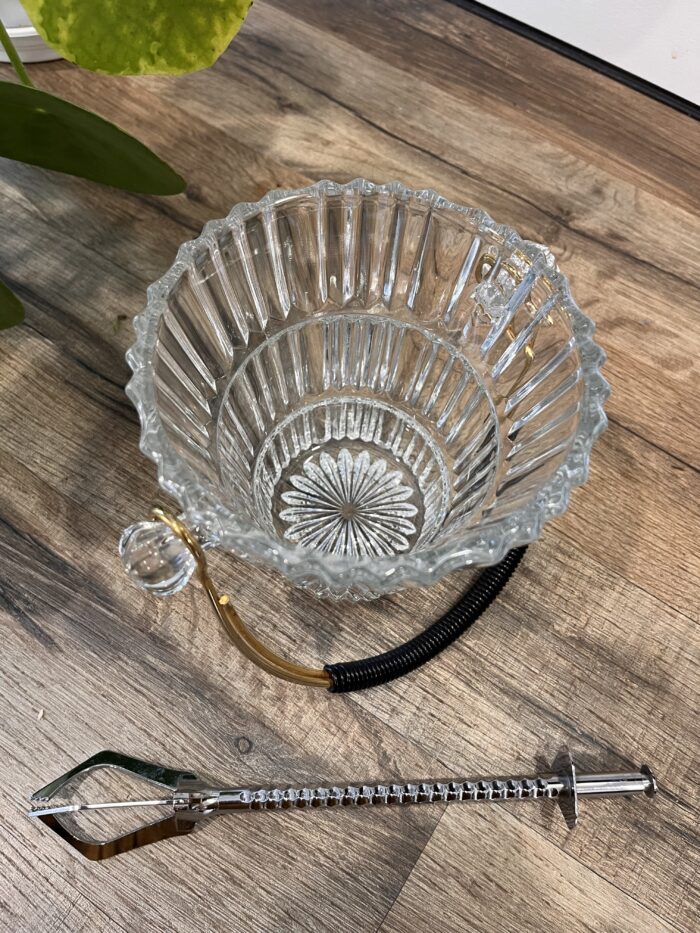 Seau à glaçons en verre vintage avec pince 🧊 – Image 6