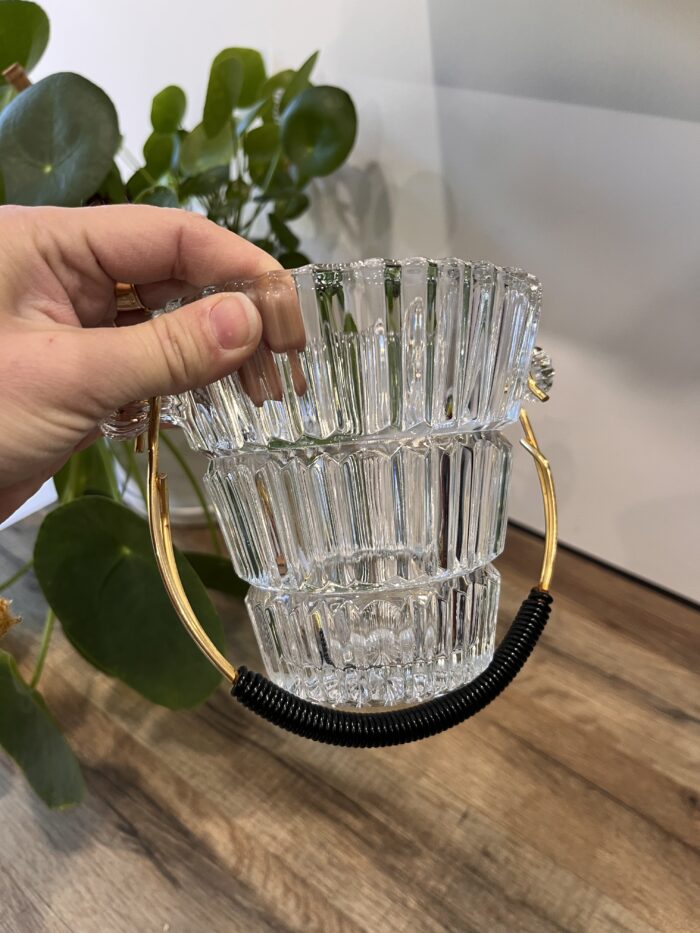 Seau à glaçons en verre vintage avec pince 🧊 – Image 5