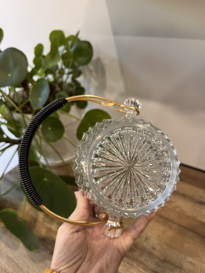 Seau à glaçons en verre vintage avec pince 🧊 – Image 4