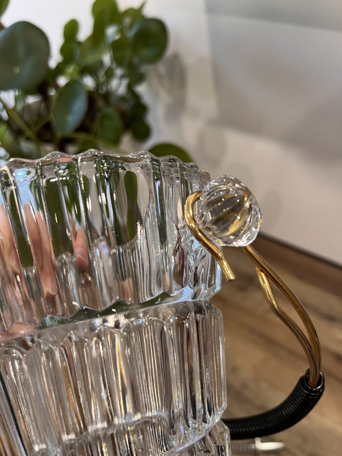 Seau à glaçons en verre vintage avec pince 🧊 – Image 3