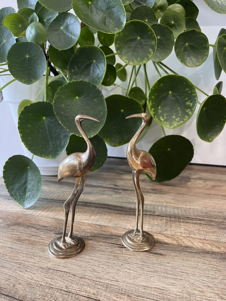 Lot de 2 oiseaux en laiton – Déco vintage