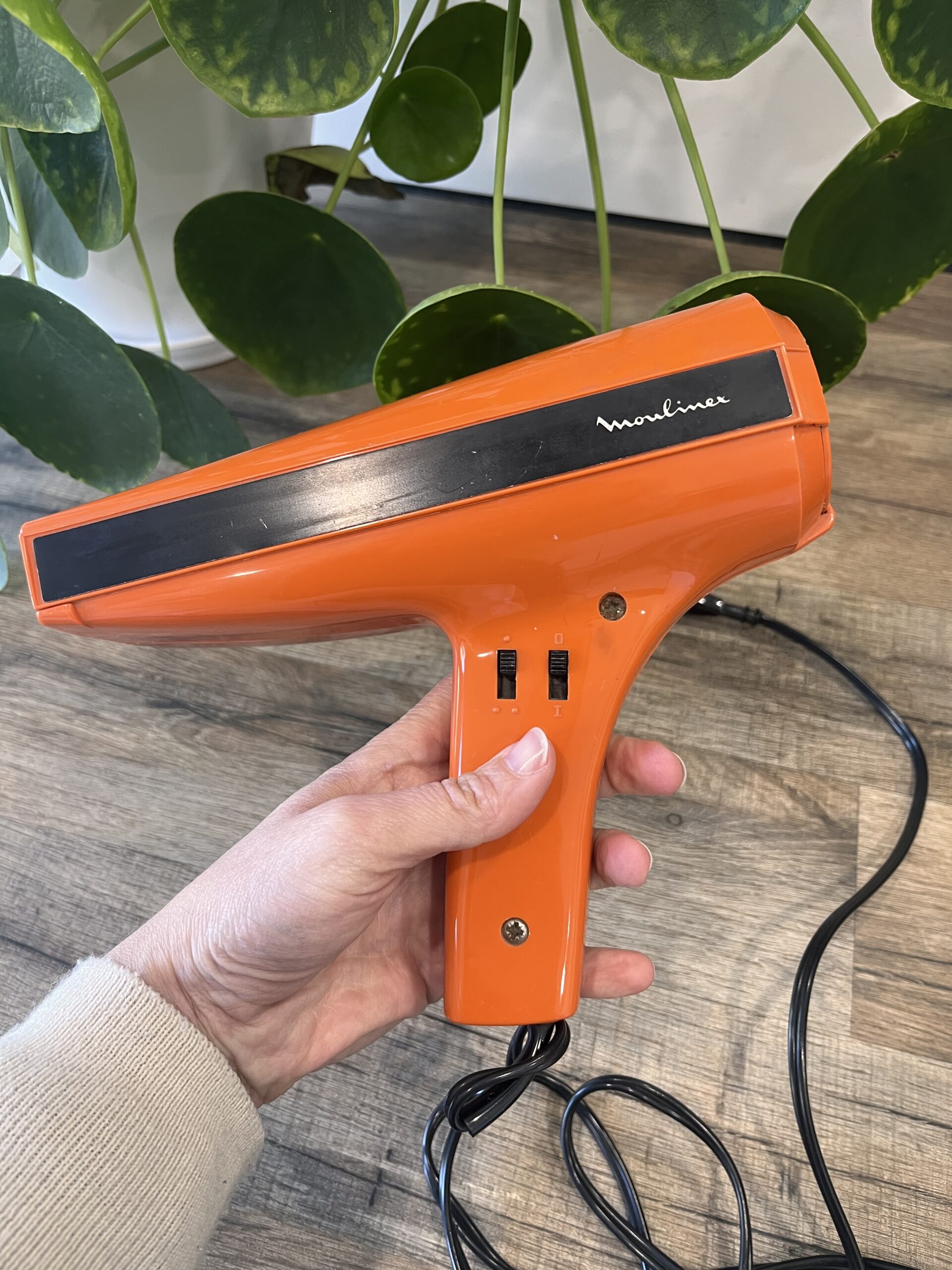Sèche-cheveux Moulinex vintage orange – Image 2