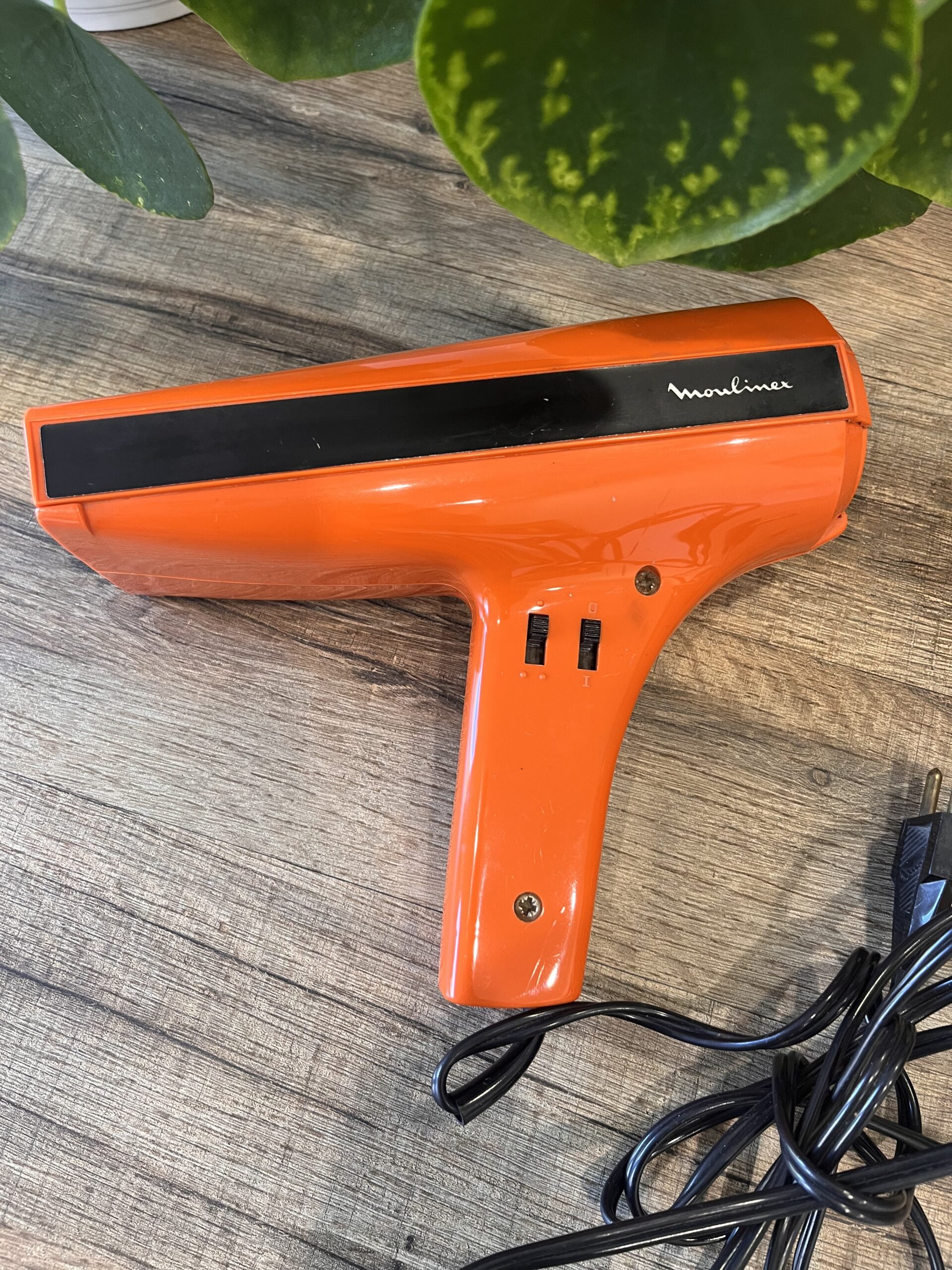 Sèche-cheveux Moulinex vintage orange – Image 9