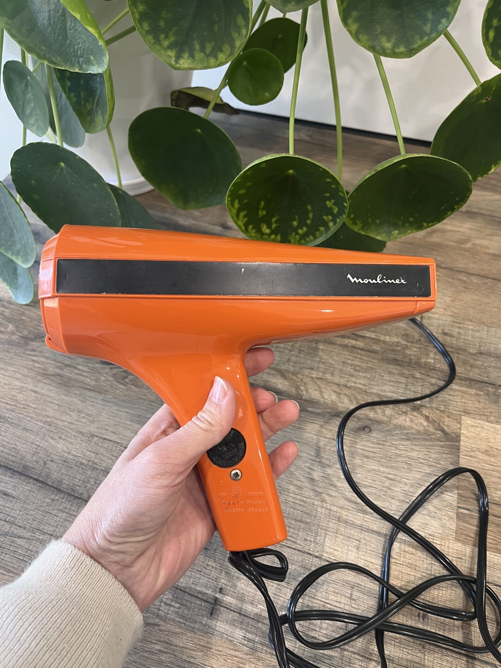 Sèche-cheveux Moulinex vintage orange – Image 4