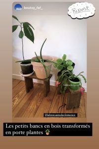 banc en bois pour plantes